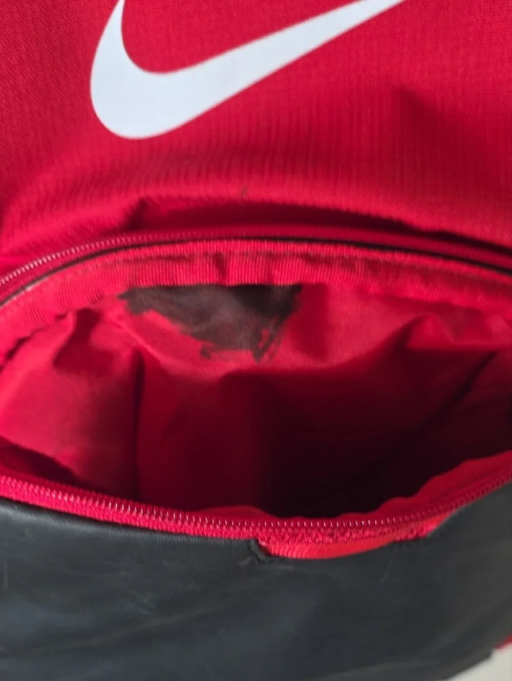 Nike Red and Black Backpack with White Swoosh